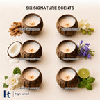 Scented Candle – Natural Coconut Shell Wooden Wick Candle