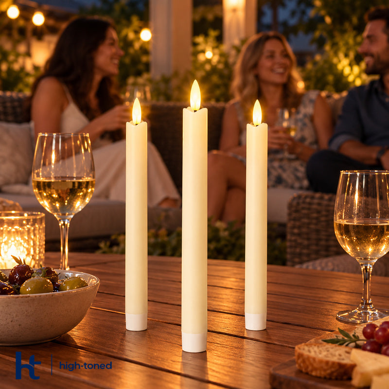 Flameless LED Taper Candles | Set of 6 Rechargeable Warm Glow Candles ...