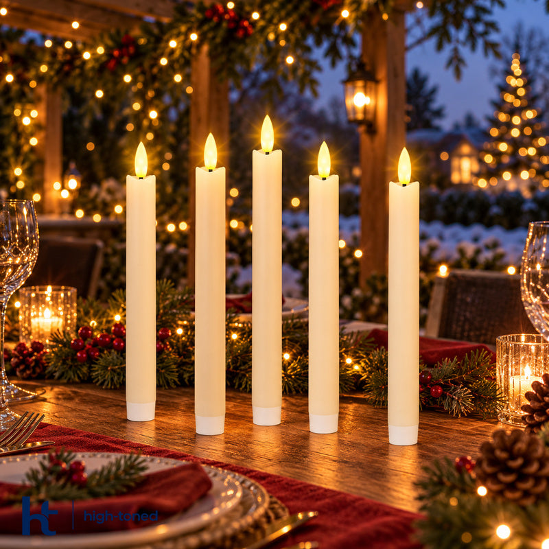 Flameless LED Taper Candles | Set of 6 Rechargeable Warm Glow Candles ...