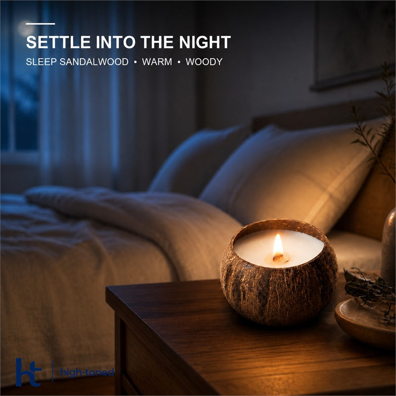 Scented Candle – Natural Coconut Shell Wooden Wick Candle