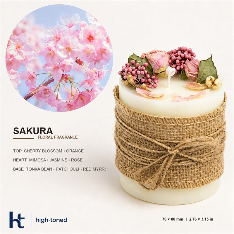 Botanical Floral Scented Candle – Handmade Soy Wax Candle