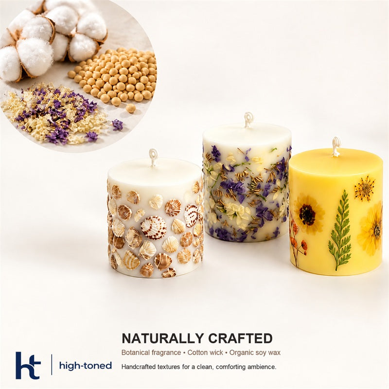Botanical Floral Scented Candle – Handmade Soy Wax Candle
