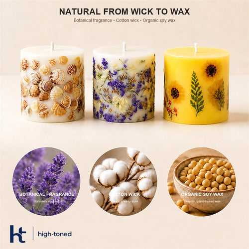 Botanical Floral Scented Candle – Handmade Soy Wax Candle