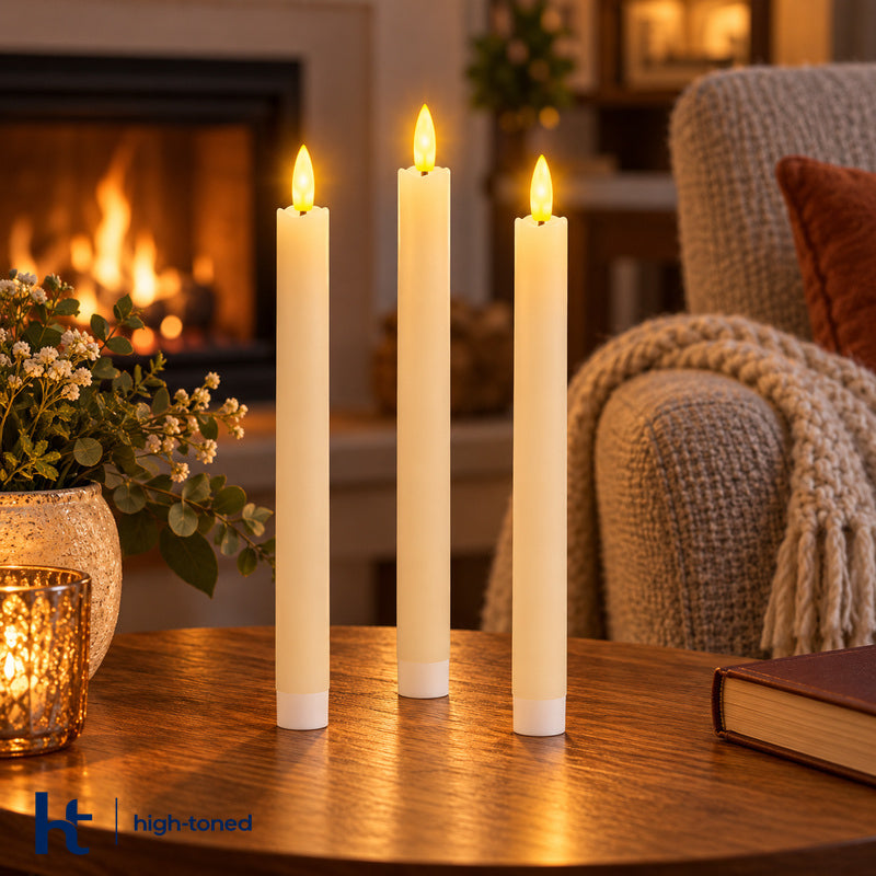 Flameless LED Taper Candles | Set of 6 Rechargeable Warm Glow Candles ...