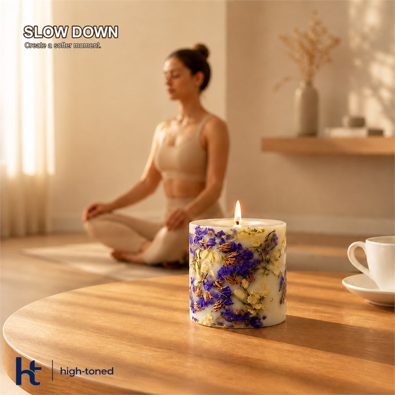 Botanical Floral Scented Candle – Handmade Soy Wax Candle