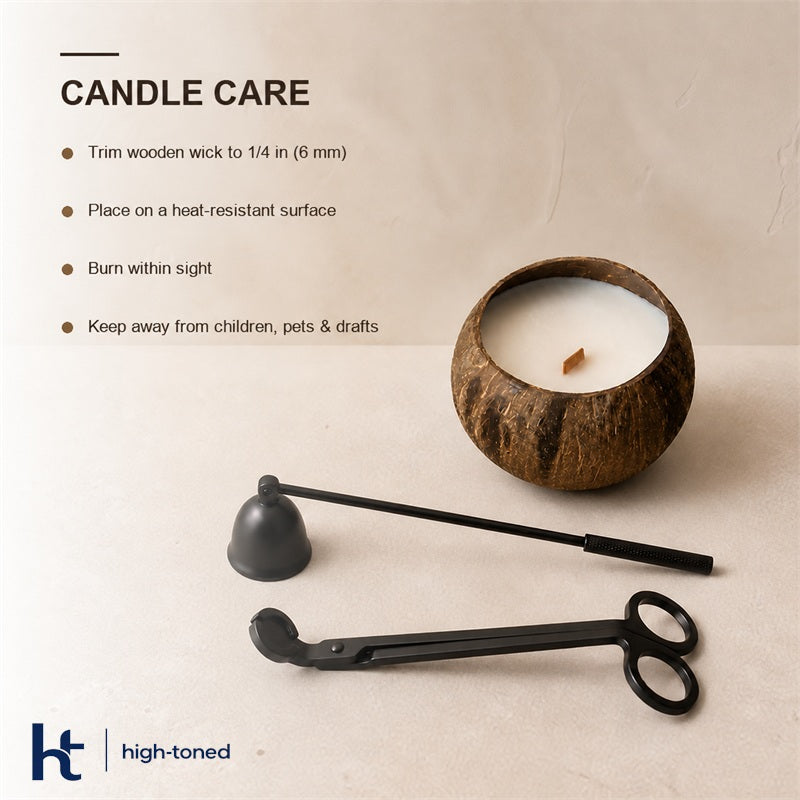 Scented Candle – Natural Coconut Shell Wooden Wick Candle