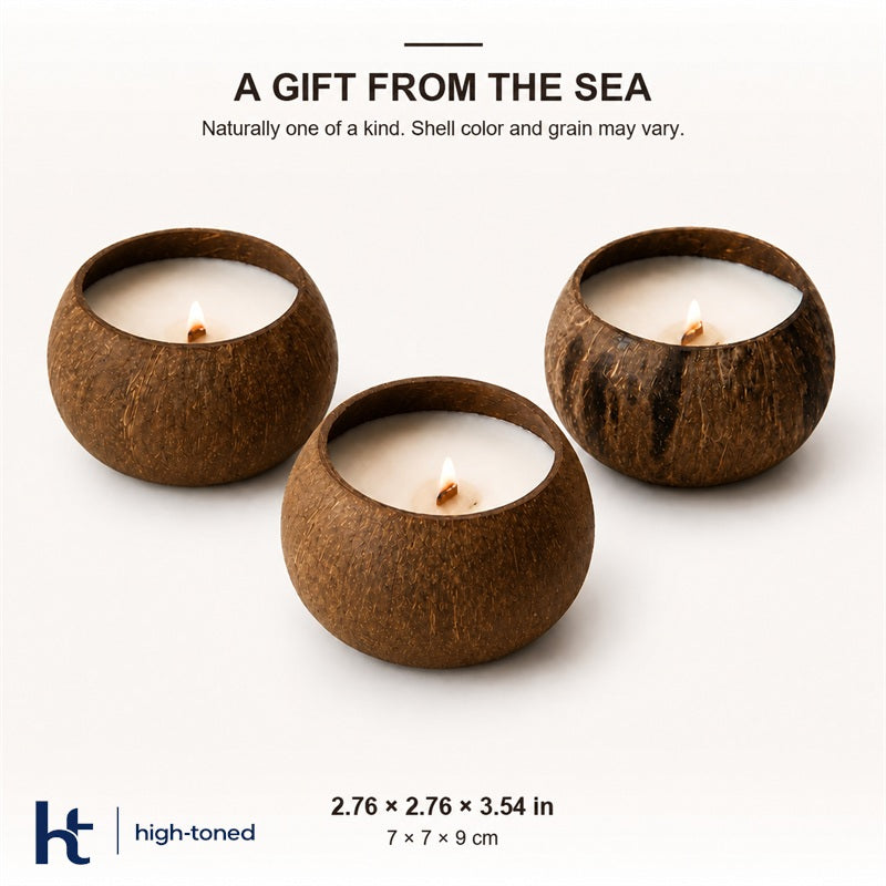 Scented Candle – Natural Coconut Shell Wooden Wick Candle