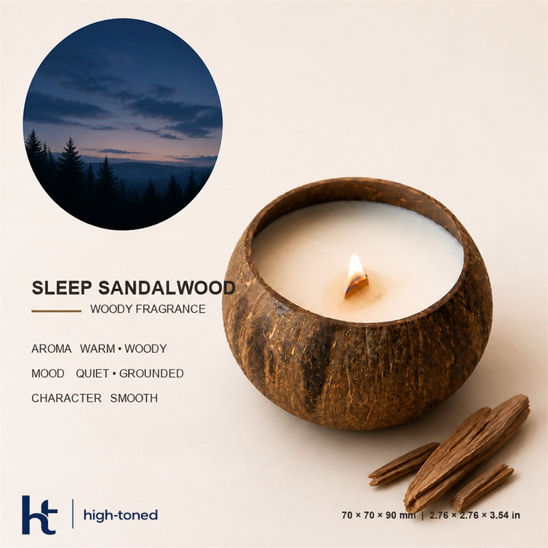 Scented Candle – Natural Coconut Shell Wooden Wick Candle