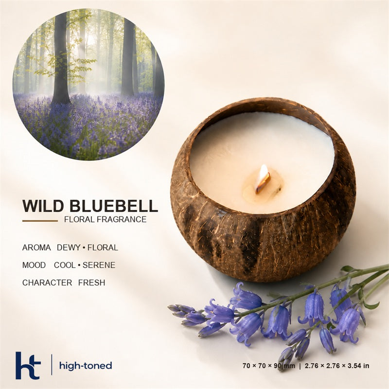 Scented Candle – Natural Coconut Shell Wooden Wick Candle