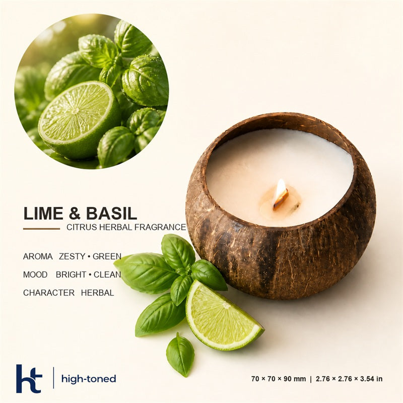 Scented Candle – Natural Coconut Shell Wooden Wick Candle